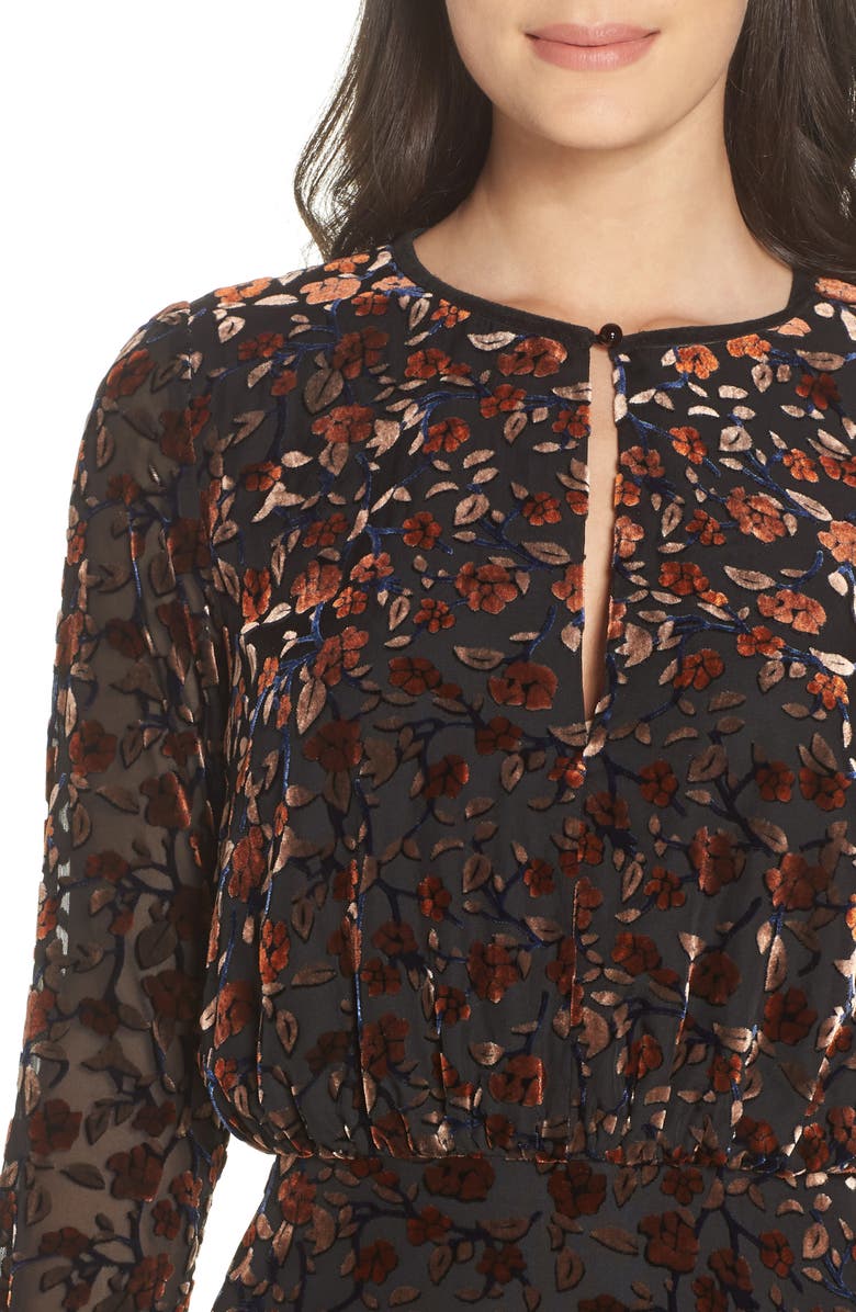 Sam Edelman Velvet Burnout Dress, Alternate, color, 