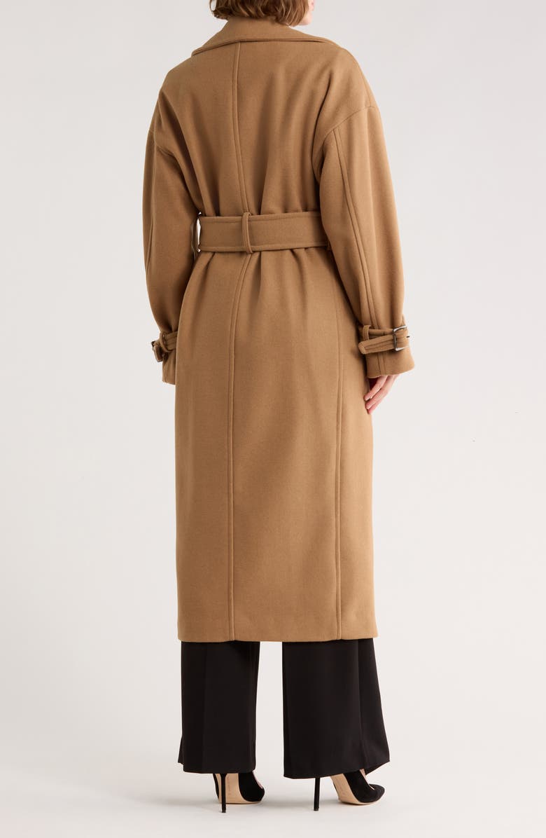 Michael Kors Double Breasted Maxi Coat, Alternate, color, Dark Camel
