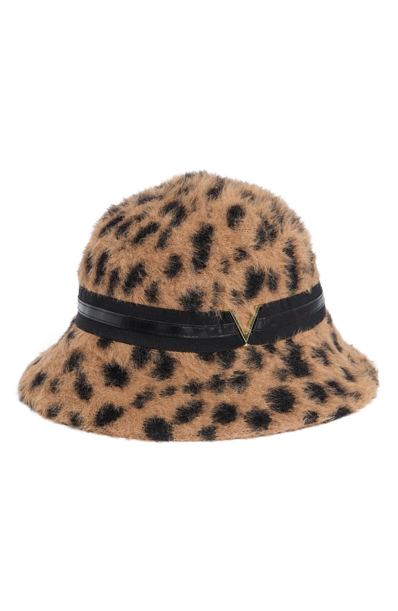 Vince Camuto Fuzzy Cloche Hat, Main, color, Leopard