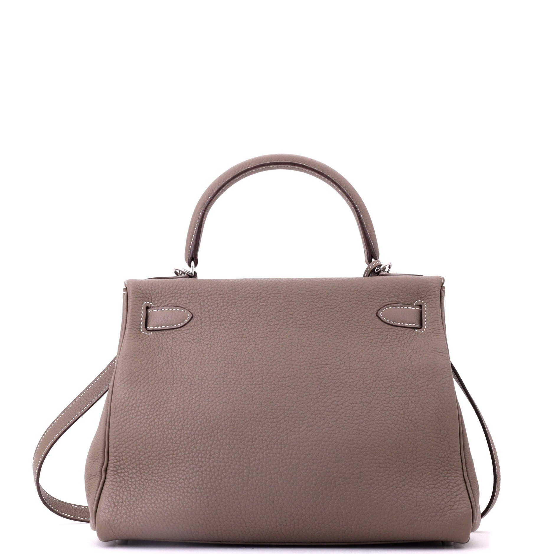 Pre-Owned Hermes Kelly Handbag Grey Togo with Palladium Hardware 28, Alternate, color, Etoupe