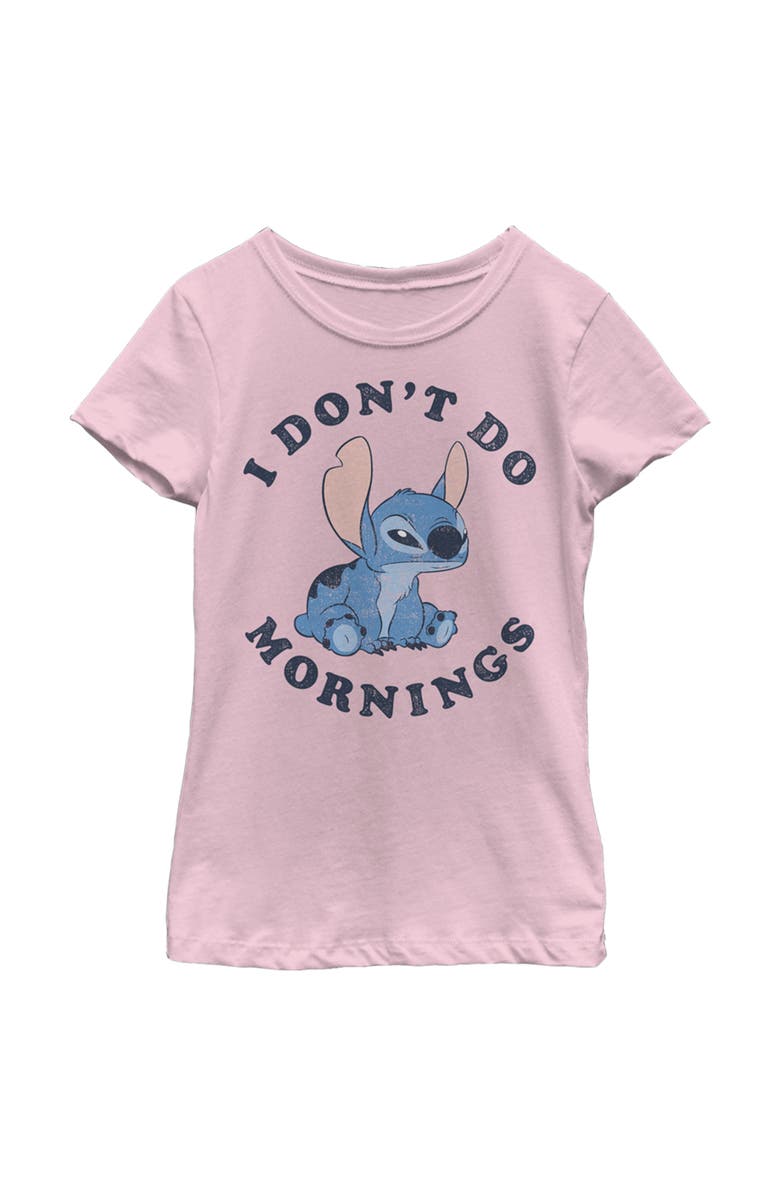 Lilo & Stitch Girl's Lilo & Stitch Experiment 626 I Don't Do Mornings  Graphic T-Shirt, Main, color, Light Pink