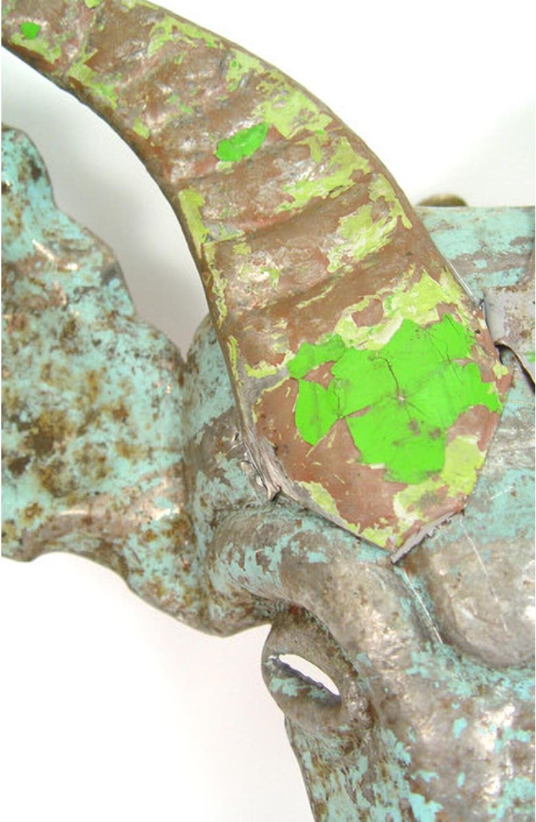 Mbare Springbok Animal Mask - Recycled Metal Wall Art, Alternate, color, Grey