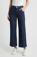 Wit & Wisdom Wyatt Skyrise Stripe V-Pocket Ankle Wide Leg Jeans