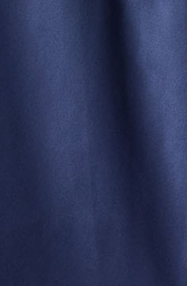 Petite Plume Navy Piped Silk Pajamas, Alternate, color, Navy