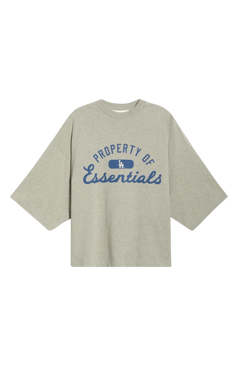 Fear of God Essentials x MLB Dodgers Cotton Graphic T-Shirt, Main, color, Concrete Heather