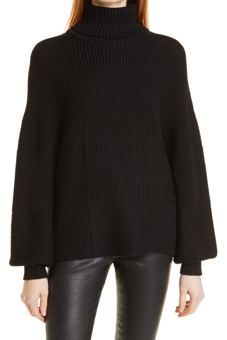 Benny Turtleneck Sweater, Main, color, BLACK