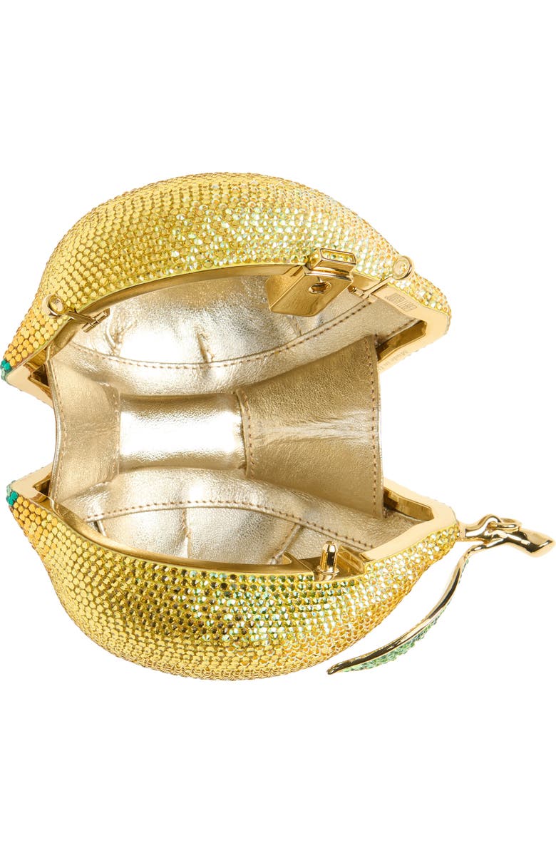JUDITH LEIBER COUTURE Citron Crystal Embellished Wristlet, Alternate, color,