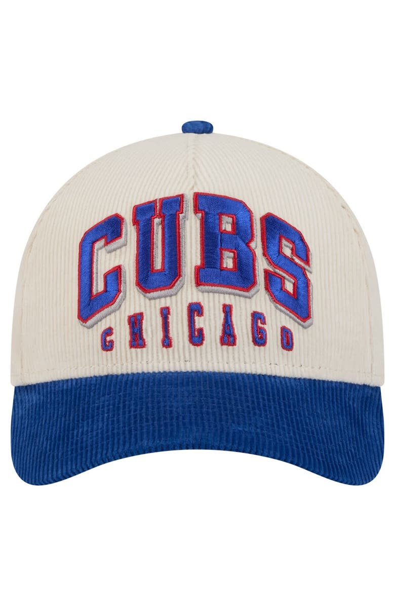 New Era Men's New Era Cream/Royal Chicago Cubs Sided Corduroy 9FORTY A-Frame Adjustable Hat, Alternate, color, Cream