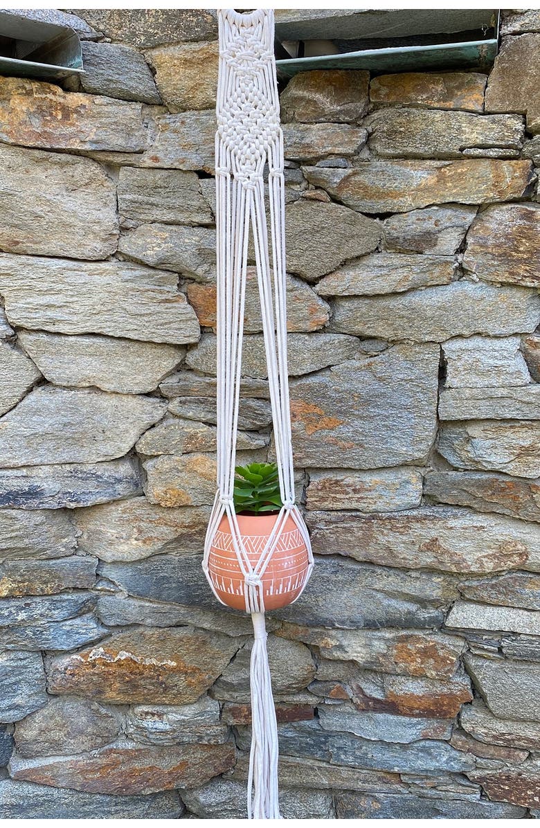 FLORA BUNDA 43" Hanging Macramé Planter Holder, Alternate, color, 