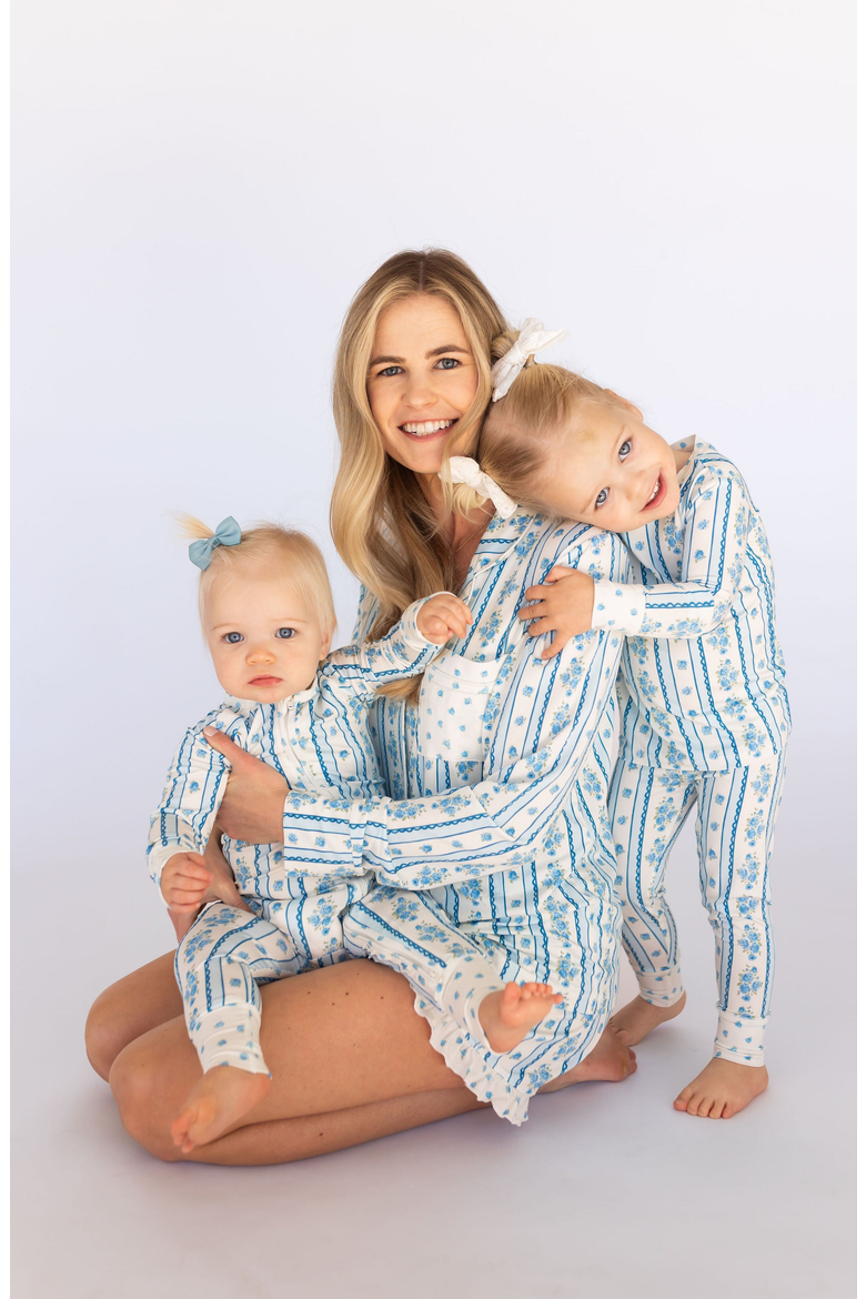 Forever Blooming Zipper Romper, Alternate, color, Cream / Blue Roses