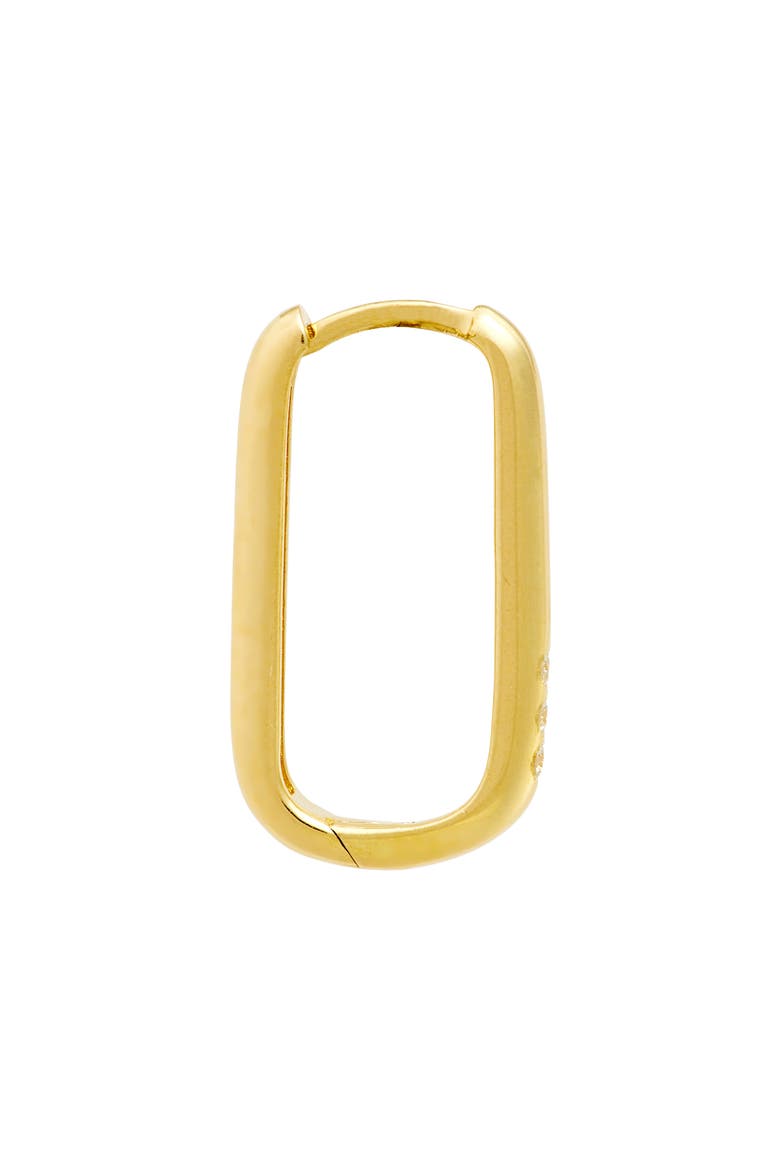 Three Diamond Oval Hoop Earrings, Alternate, color, 14K YELLOW GOLD