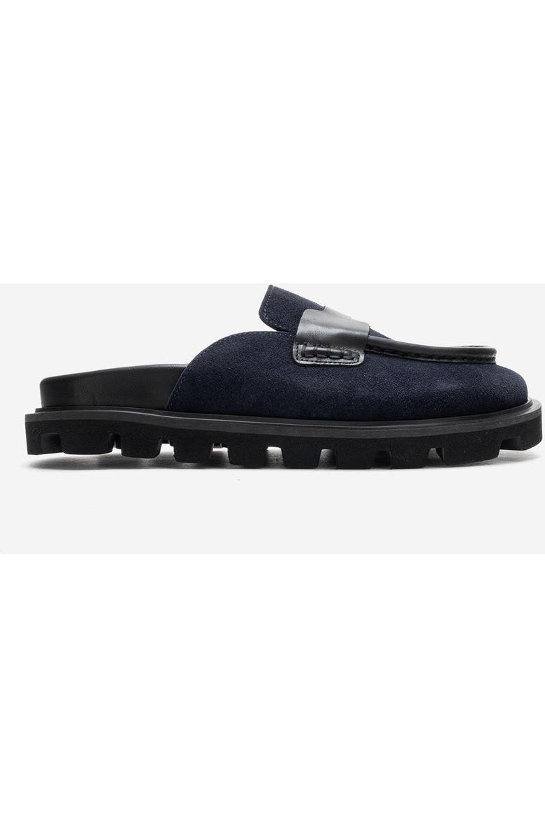 Forever & Always Shoes Vela Leather Slipper, Alternate, color, Navy Suede