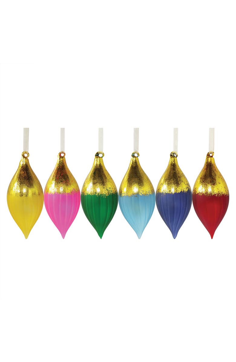 carol & frank Boho Gold and Color Ornaments Set of 6, Main, color, Gold