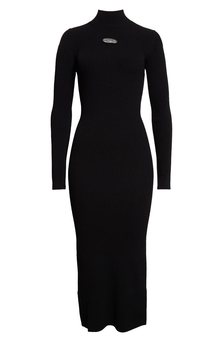 DIESEL<sup>®</sup> M-Zary-B Oval D Cutout Long Sleeve Rib Sweater Dress, Alternate, color, 