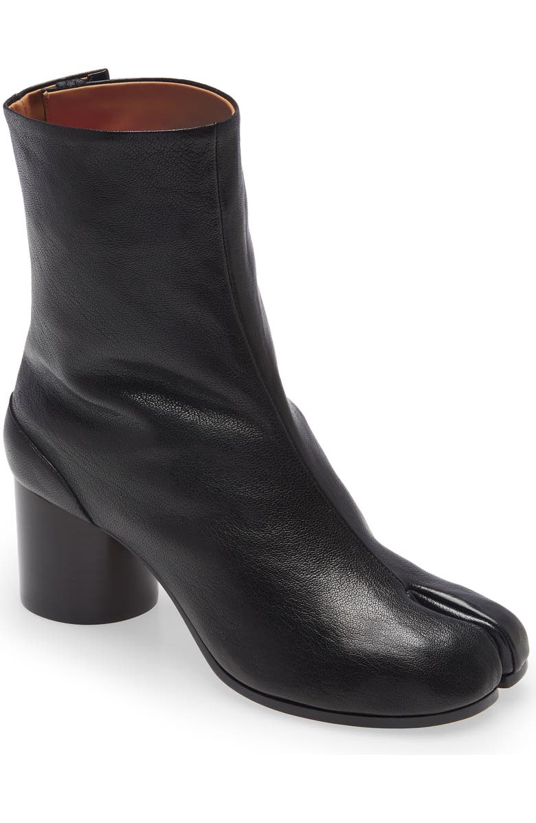 Maison Margiela Tabi Leather Boot, Main, color, Black