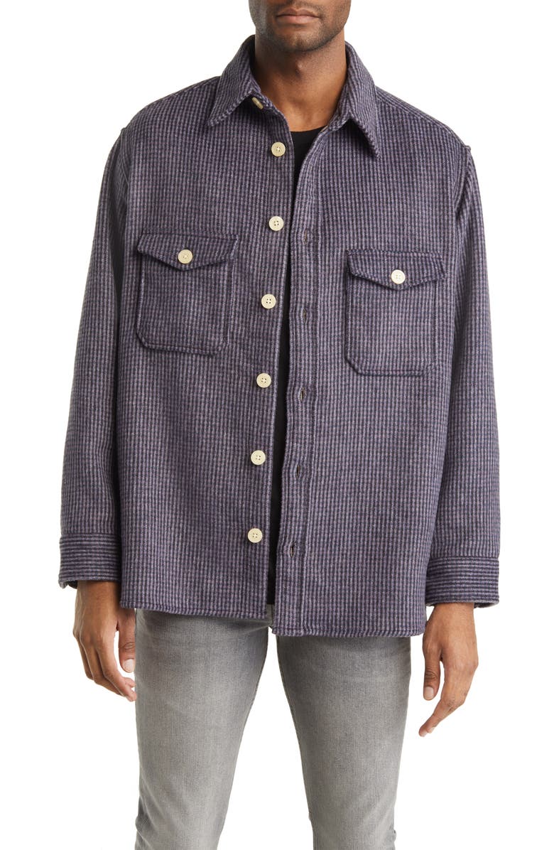 AllSaints Richter Microcheck Patch Pocket Button-Up Shirt, Main, color,