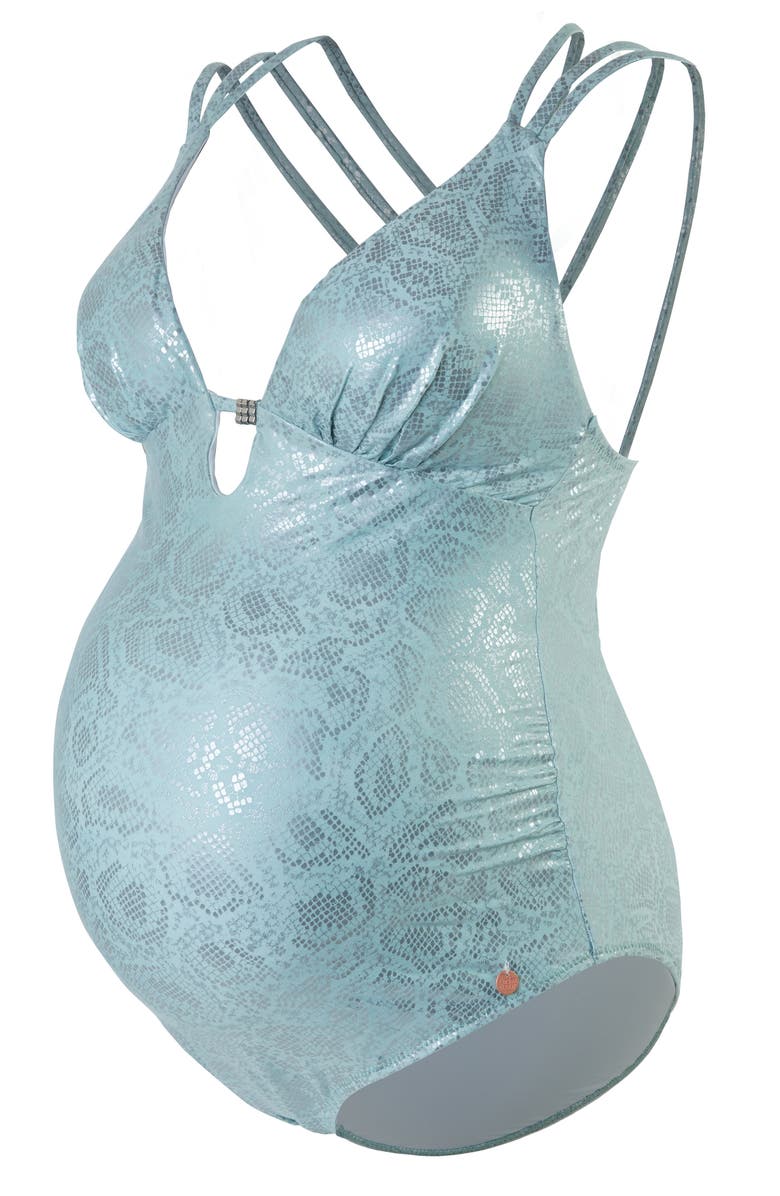 Cache Coeur Mamba Maternity swimsuit, Alternate, color, Silvergreen