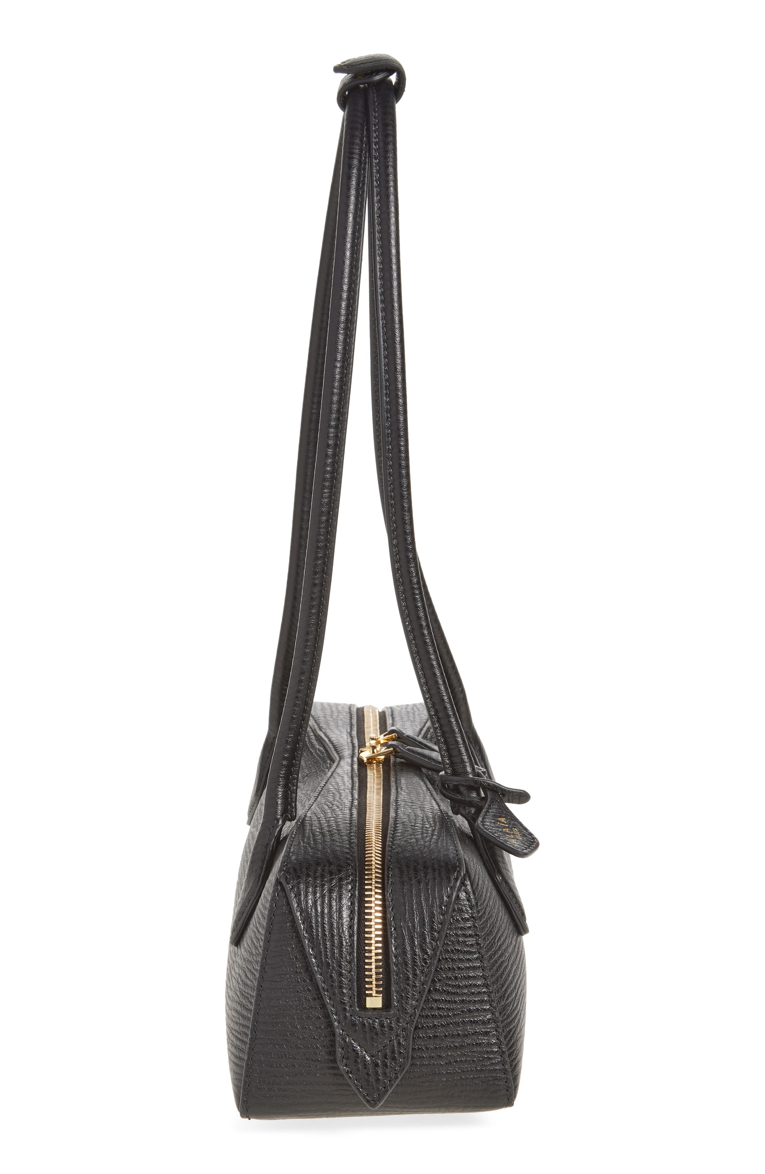 Alaïa Medium Le Teckel East/West Leather Shoulder Bag, Alternate, color, 