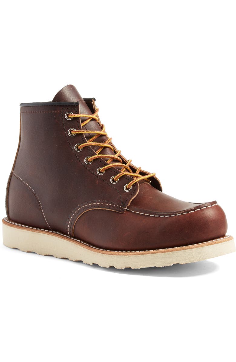 Red Wing 6 Inch Moc Toe Boot, Main, color, Brown Leather