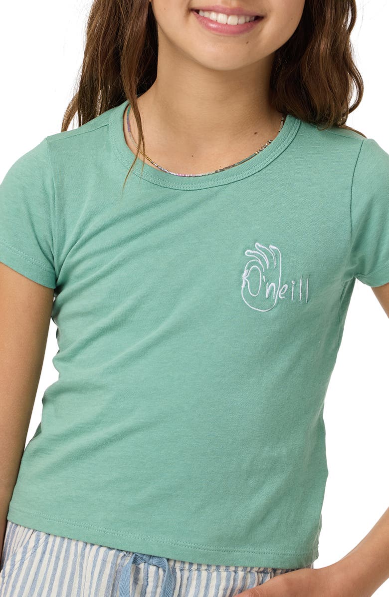 O'Neill Kids' Okeedoke Willa Skimmer Cotton Graphic T-Shirt, Alternate, color, Green