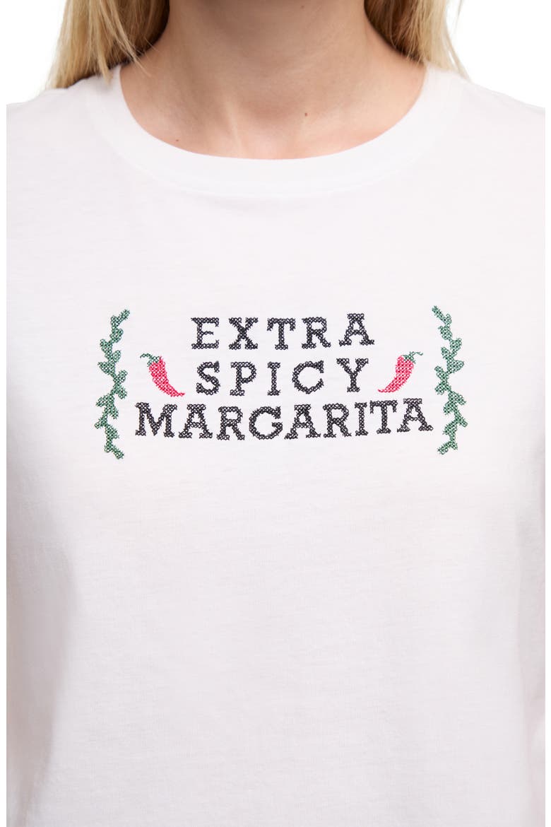 Lina Extra Spicy Embroidered T-Shirt, Alternate, color, SNOW WHITE
