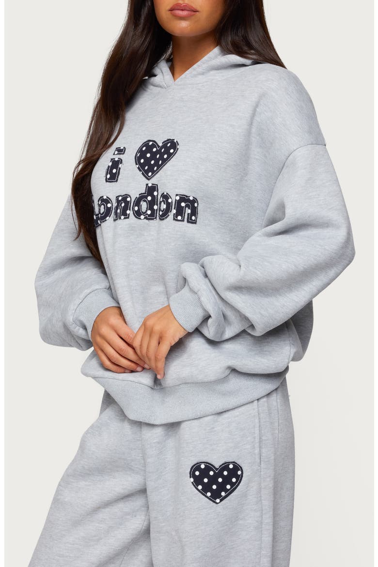 I Heart London Hoodie, Alternate, color, GRAY-MELANGE