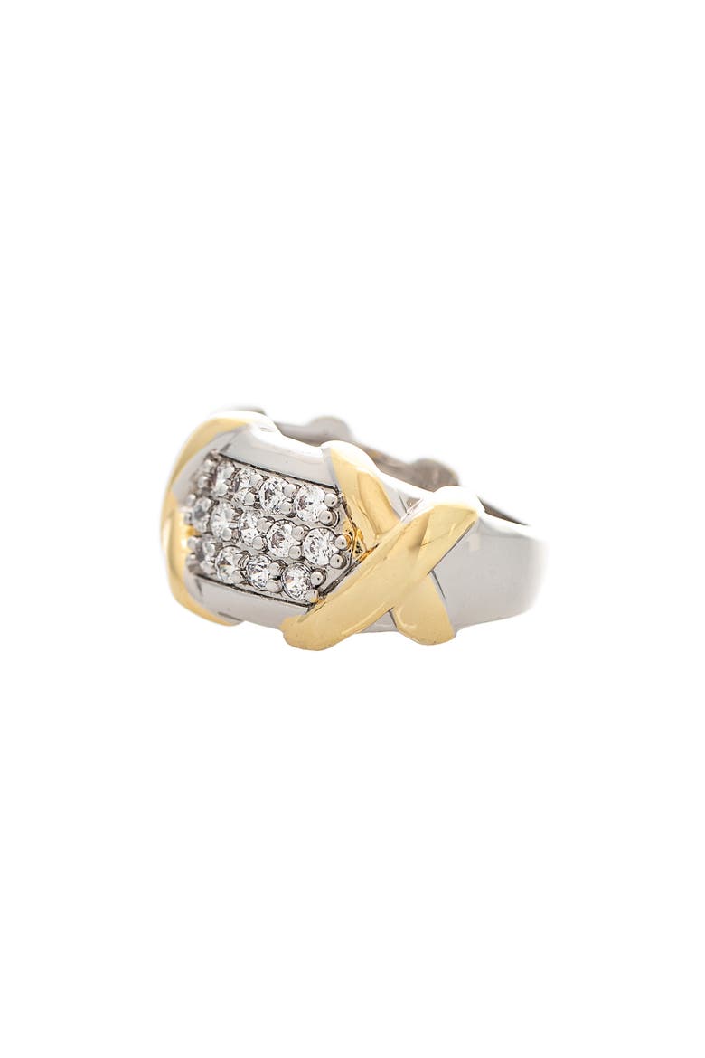 Two-Tone Pavé Cubic Zirconia Band Ring, Alternate, color, CUBIC ZIRCONIA