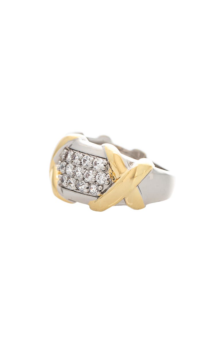 RIVKA FRIEDMAN Two-Tone Pavé Cubic Zirconia Band Ring, Alternate, color, Cubic Zirconia
