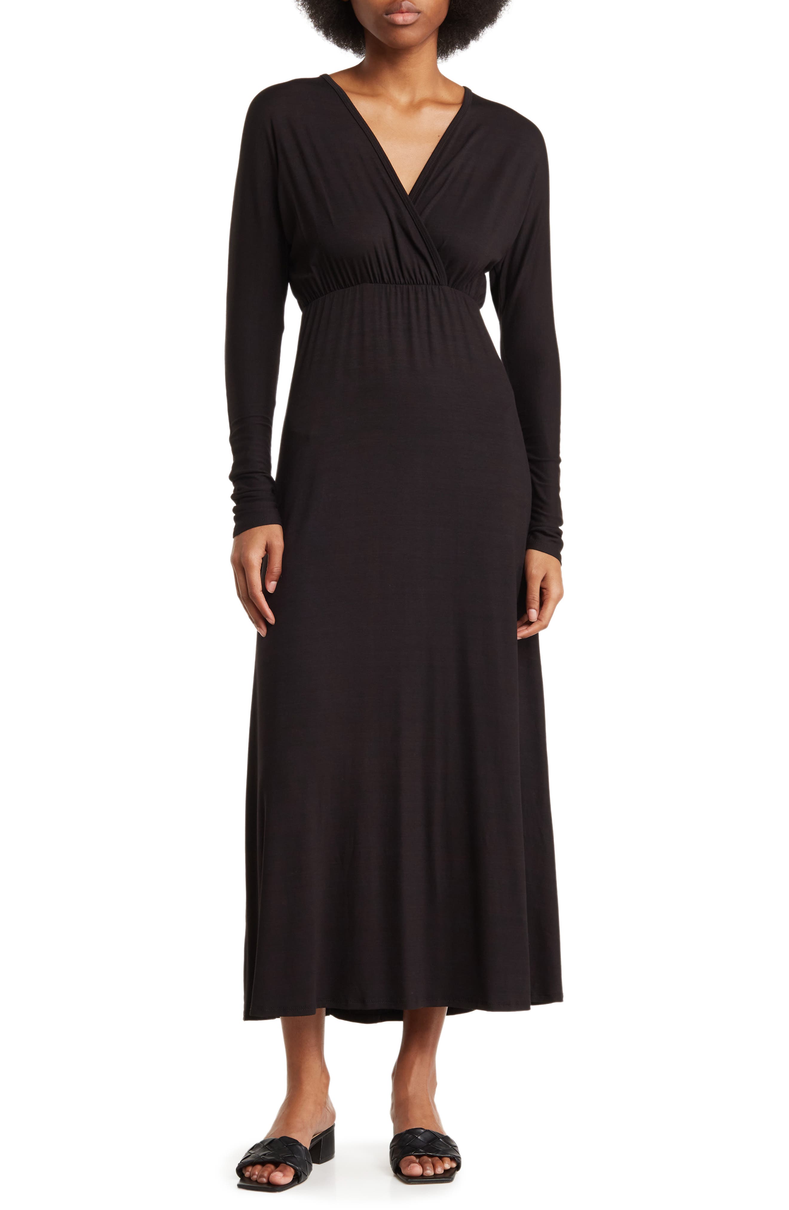 GO COUTURE Long Sleeve Empire Waist Maxi Dress