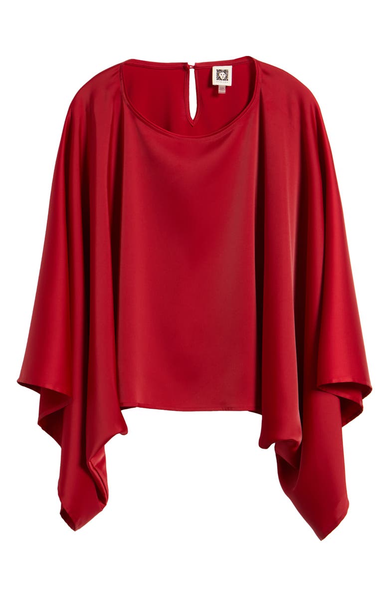Anne Klein Cape Sleeve Satin Top, Alternate, color,