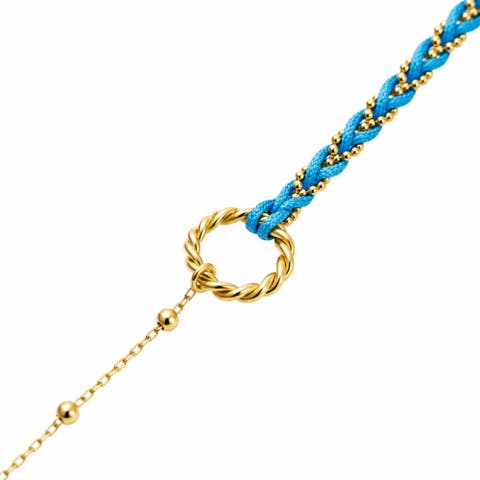 Handmade Rope Braided Sterling Silver Beaded Chain Bracelet
