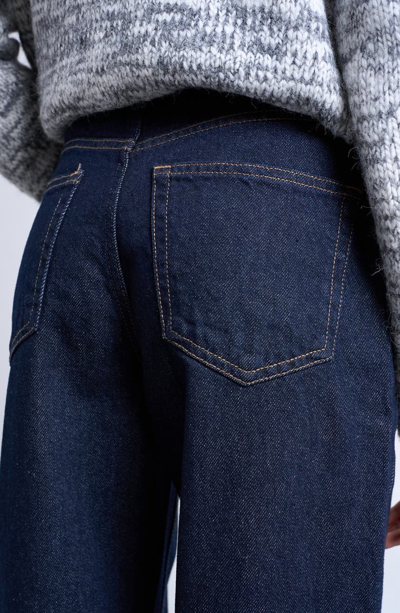 Topshop Kort Straight Leg Jeans, Alternate, color, Medium Blue