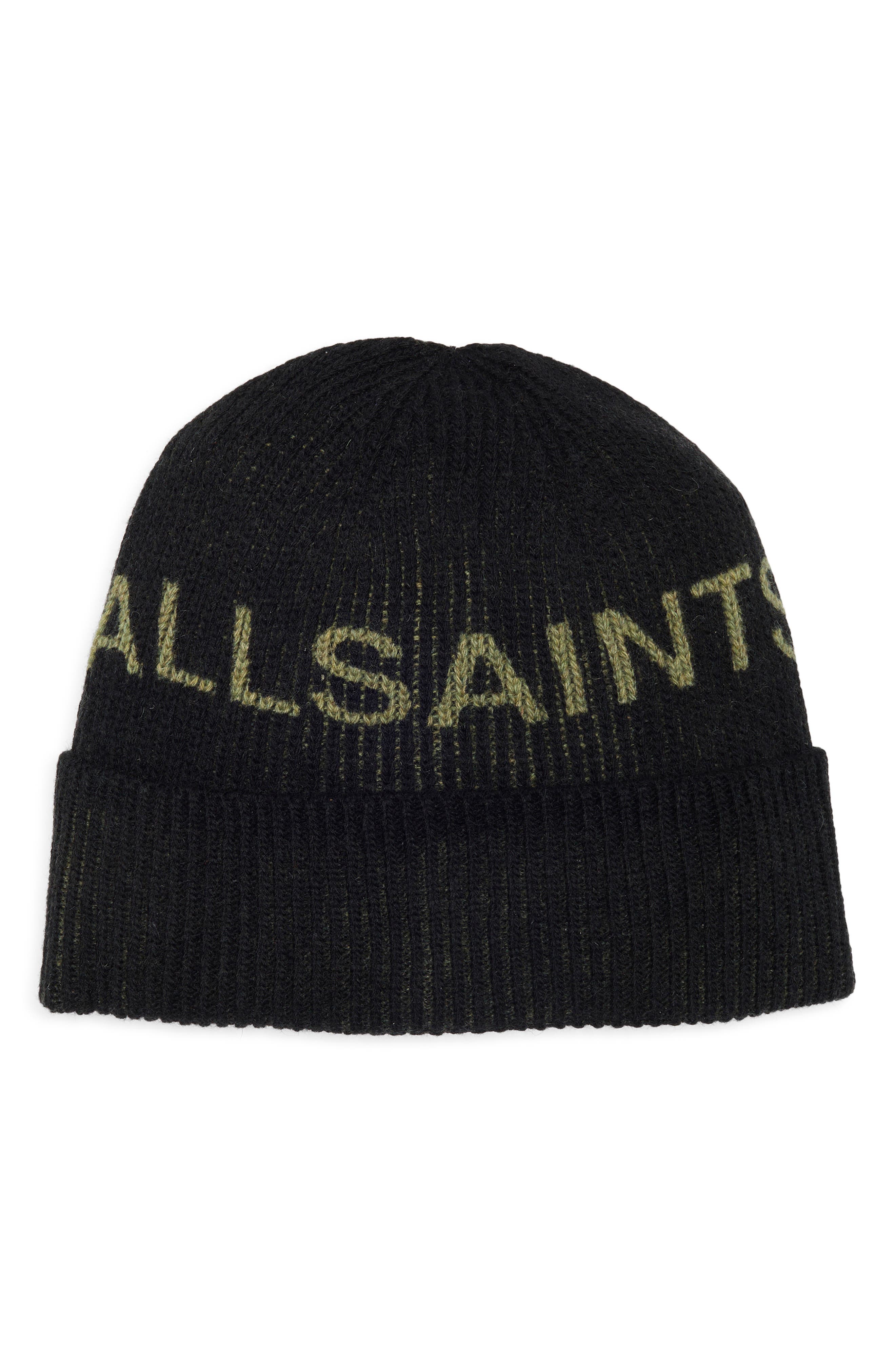 AllSaints Logo Print Beanie