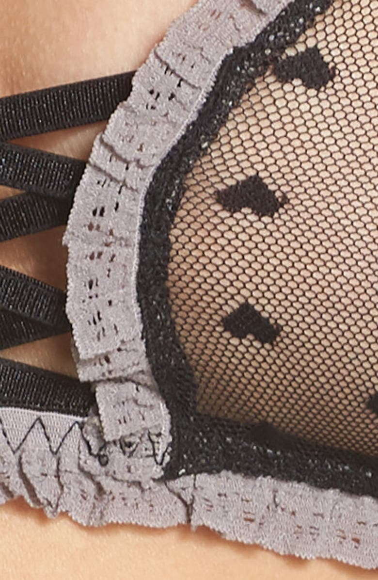 Honeydew Intimates Heart Mesh Bralette, Alternate, color, 