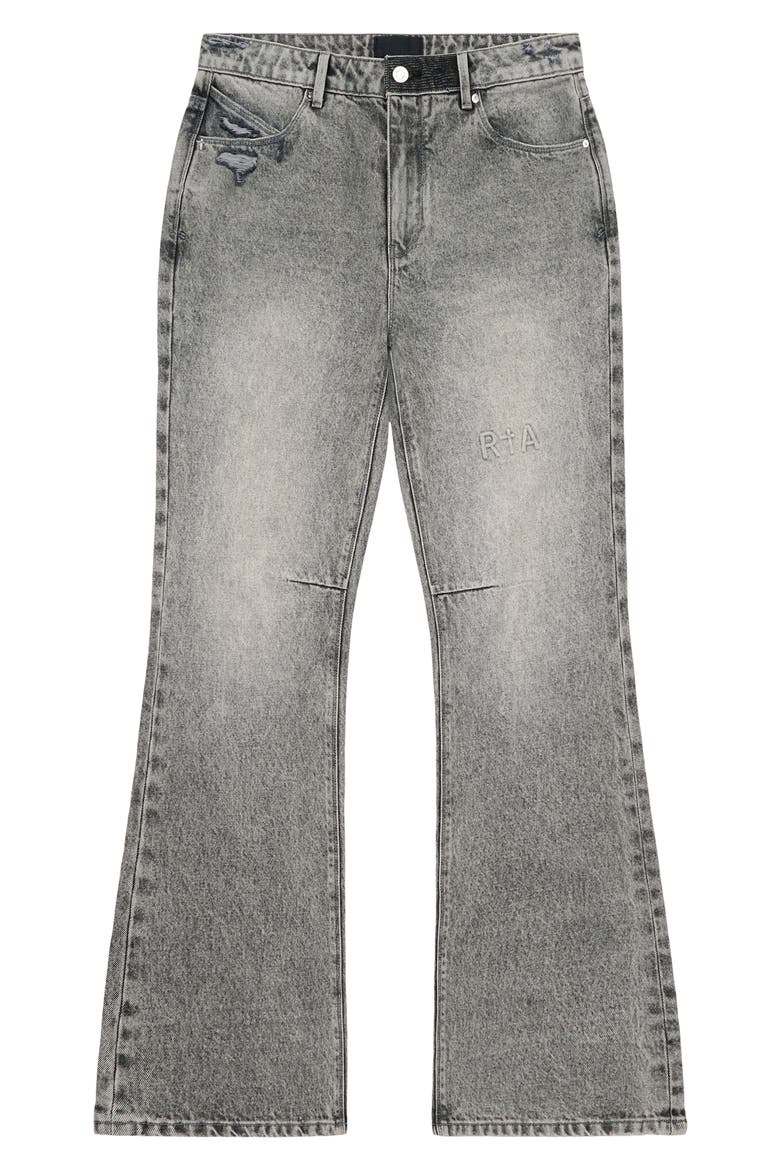 Mael Slim Flare Jeans, Alternate, color, STONE HAZE