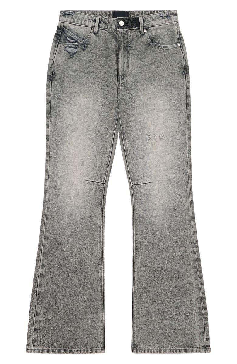 RtA Mael Slim Flare Jeans, Main, color, Stone Haze