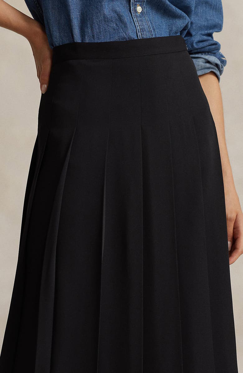 Polo Ralph Lauren Pleated Satin A-Line Skirt, Alternate, color, 