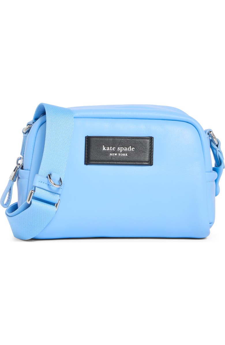 Kate Spade New York puffed small leather crossbody bag, Main, color, Astral Blue