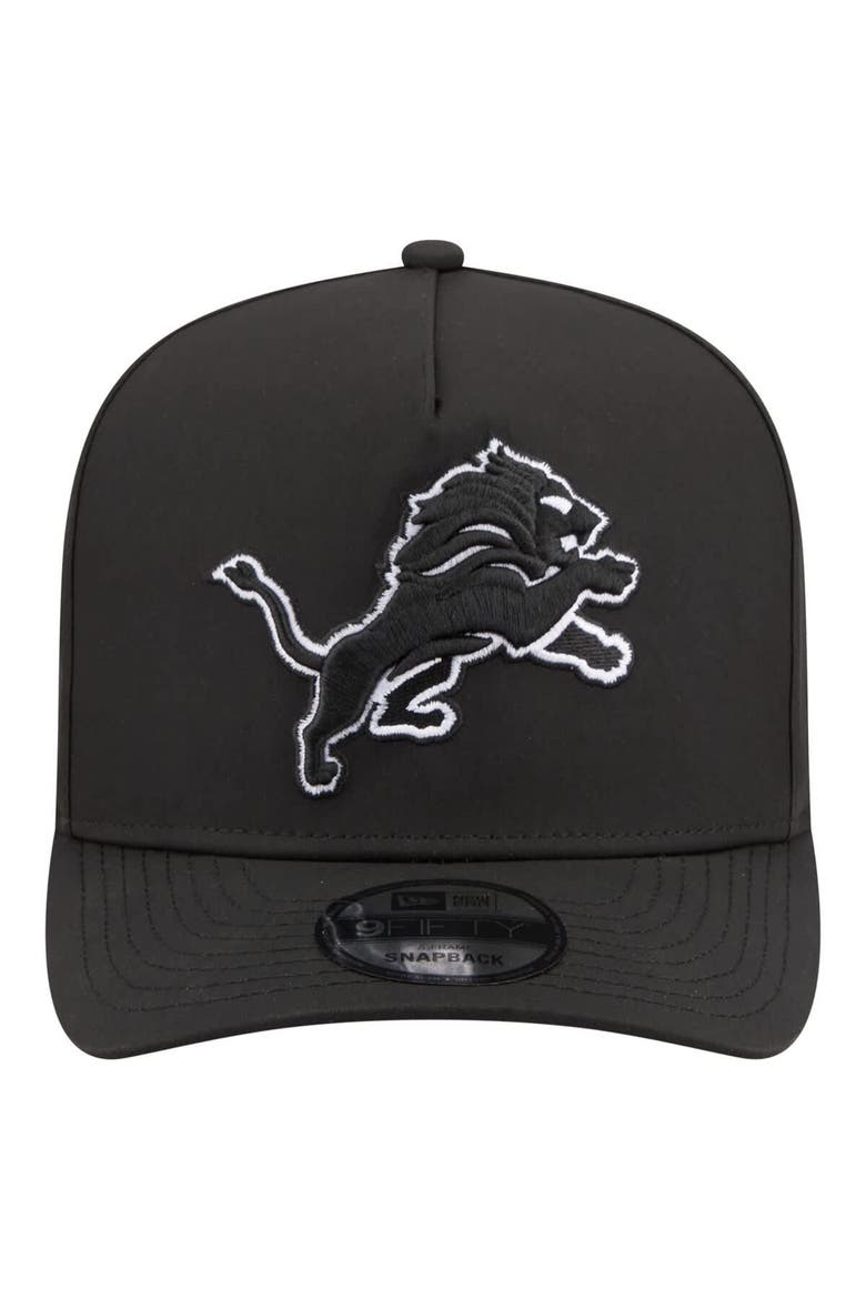 Men's New Era  Black Detroit Lions Gore-Tex A-Frame 9FIFTY Adjustable Hat, Alternate, color, Black
