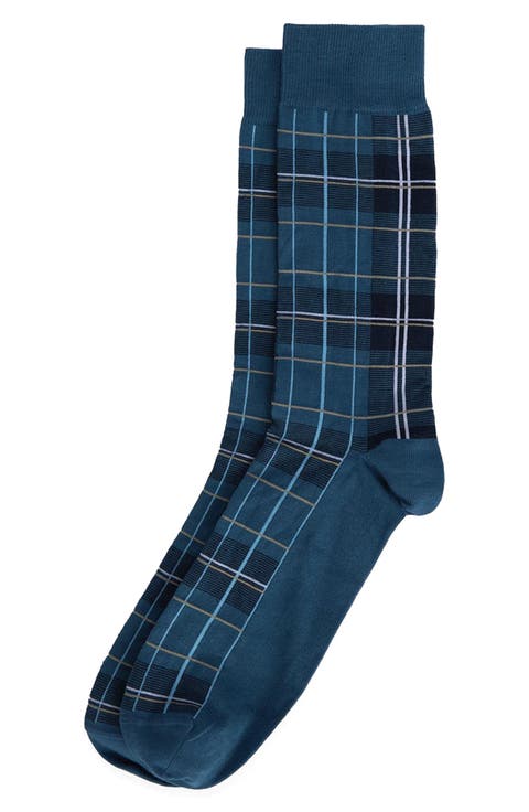 Blyth Plaid Cotton Blend Socks