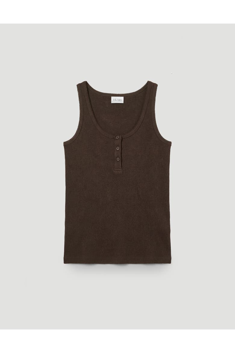 Yara Button Detail Vest, Alternate, color, Dark Brown
