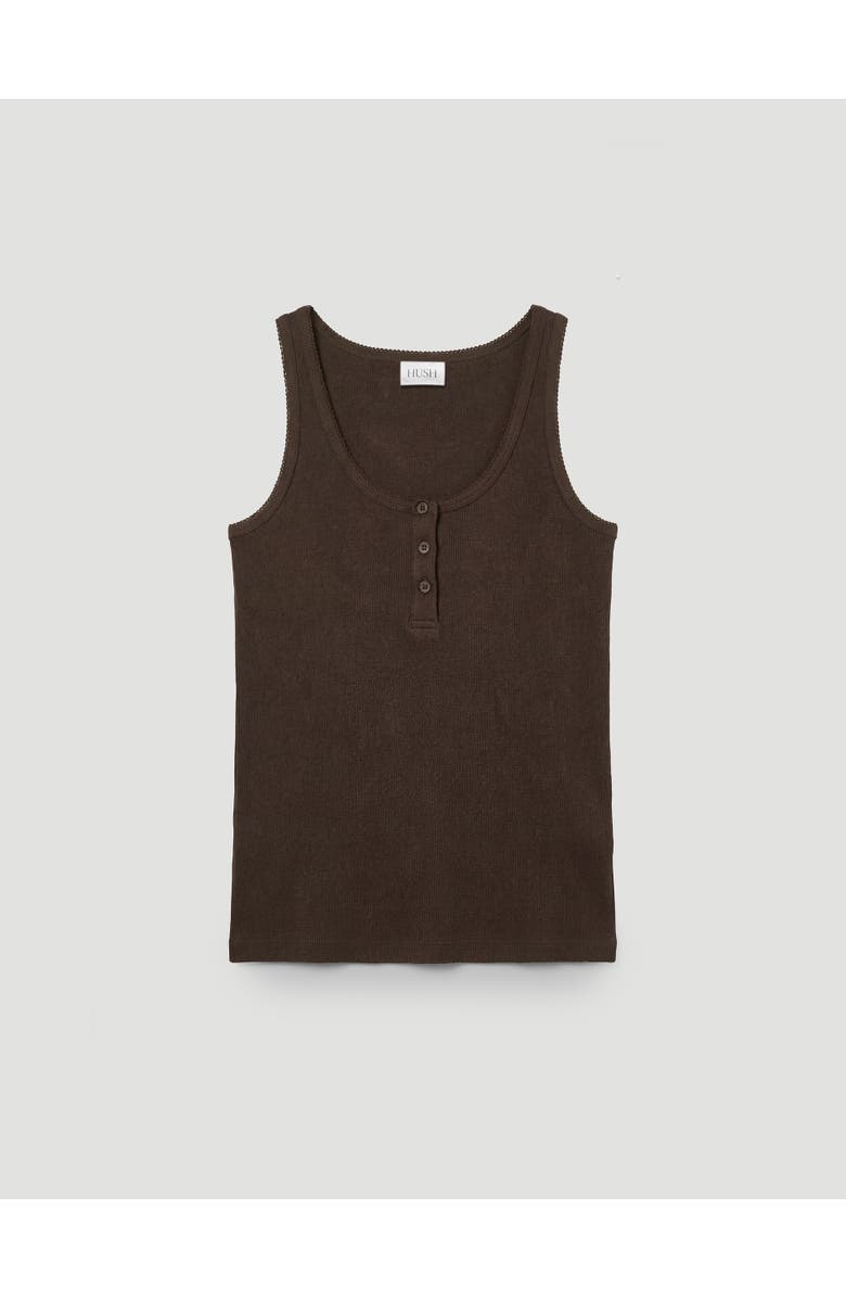 Hush Yara Button Detail Vest, Alternate, color, Dark Brown