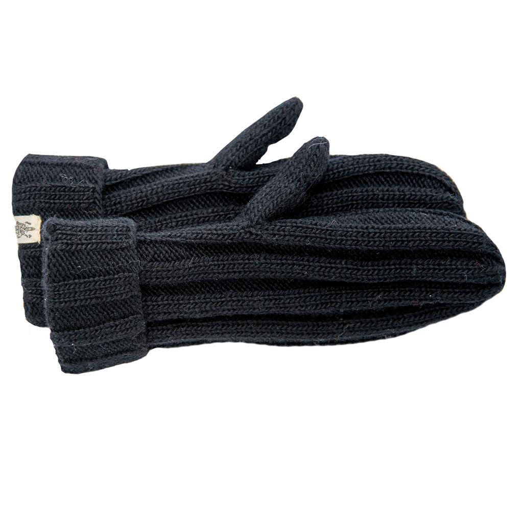 Nirvana Designs Ribbed Mittens In Charcoal