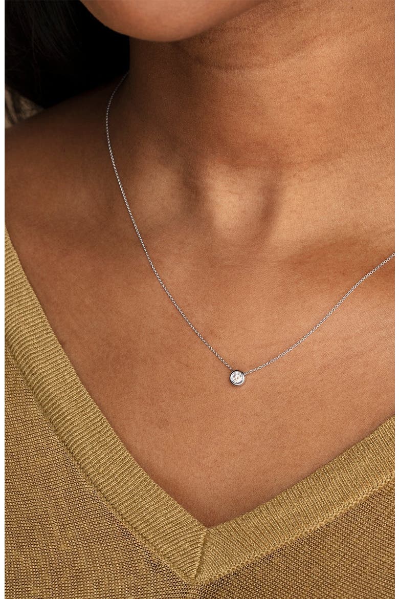 Large Diamond Necklace, Alternate, color, White Gold