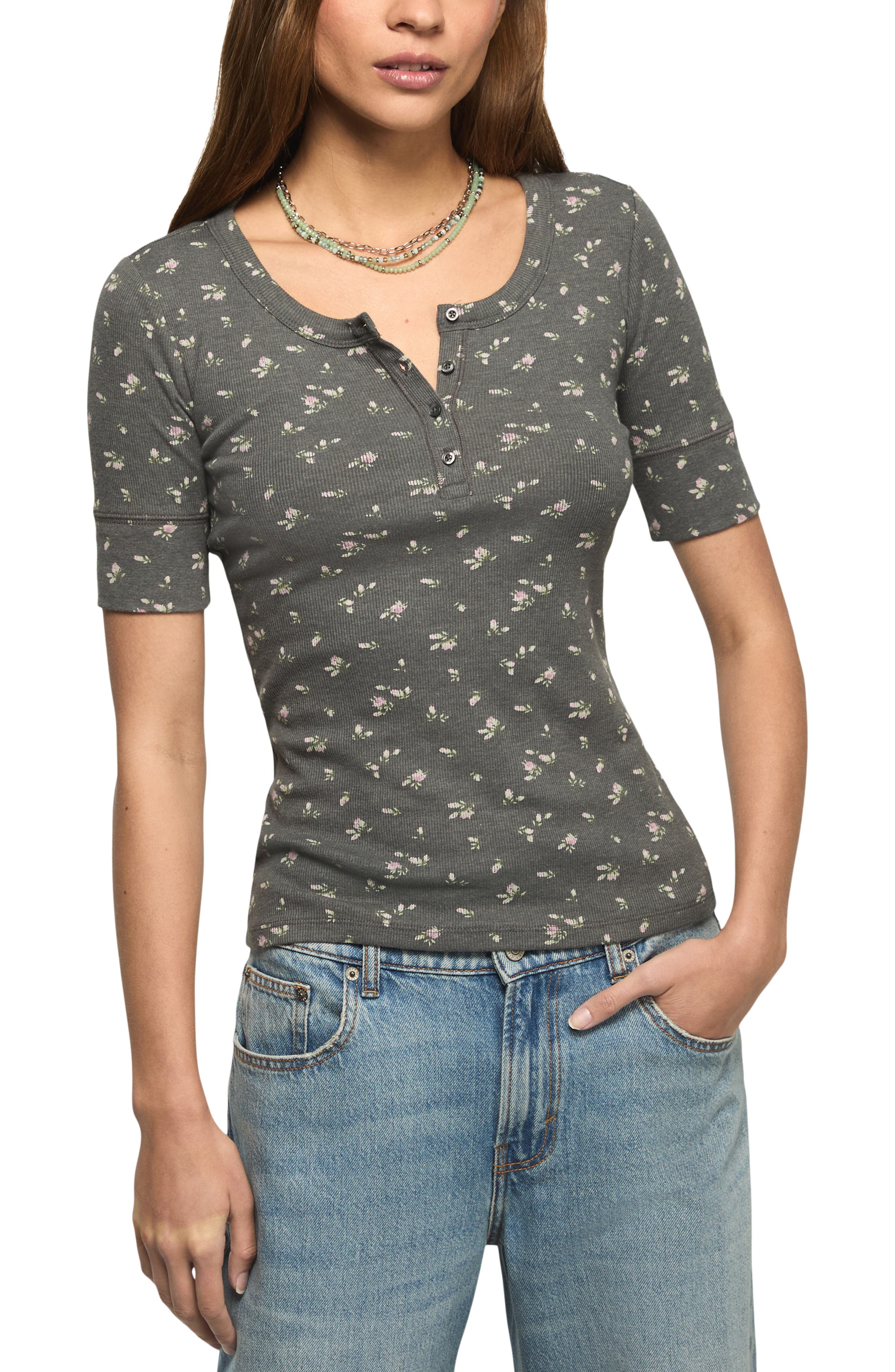 Rib Henley Top