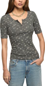 Lucky Brand Rib Henley Top