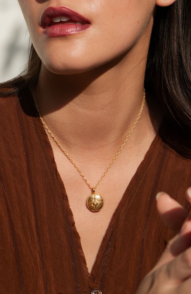 Dower & Hall True North Diamond Locket, Alternate, color, Yellow Gold Vermeil