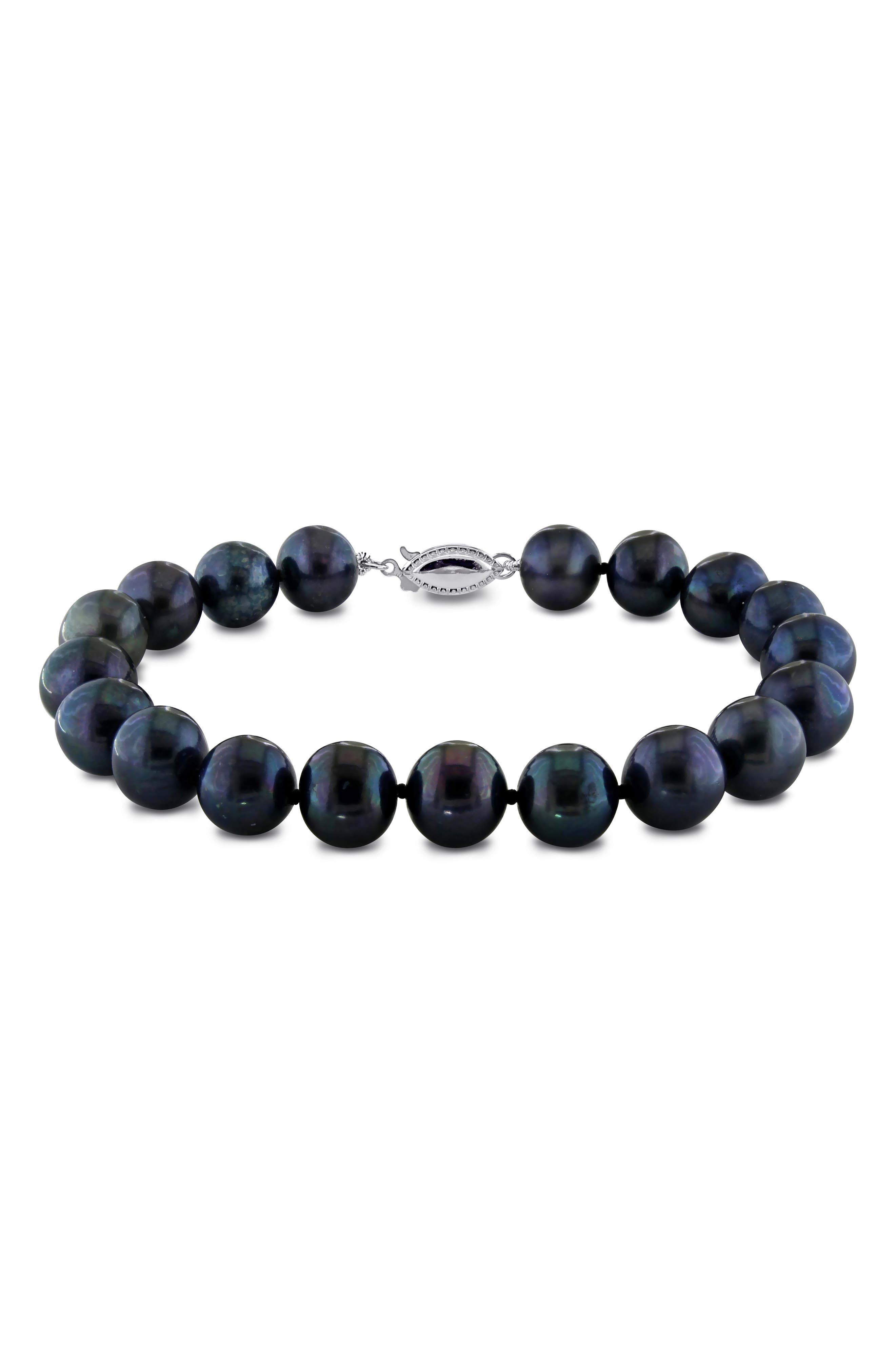8-9mm Black Cultured Freshwater Pearl Stretch Bracelet