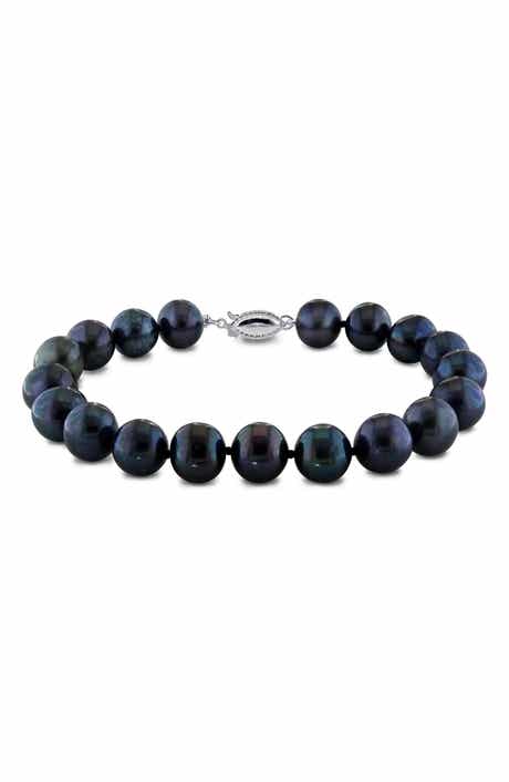 8-9mm Black Cultured Freshwater Pearl Stretch Bracelet