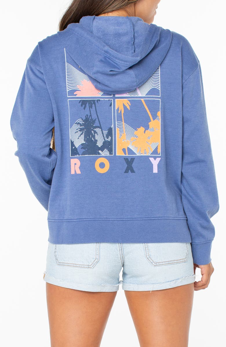 Roxy Sweet Rhythm Graphic Zip Hoodie, Alternate, color, Coastal Fj